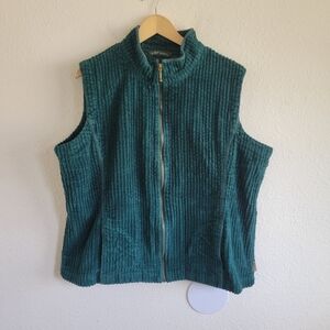 WOOLRICH Deep Atlantic Soft Corduroy Cotton Vest Full Zip Womens Plus Size 2XL